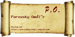 Parovsky Omár névjegykártya